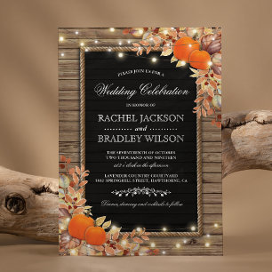 Invitation Mariage Champêtre d'Automne Mariage de Grange en