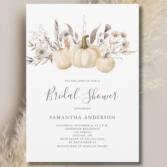 Invitation Mariage champêtre de citrouille d'automne (Créateur téléchargé)