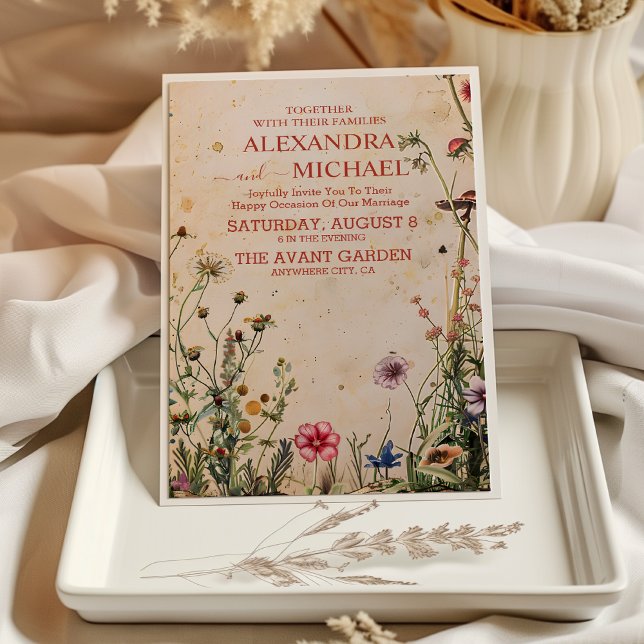 Invitation Mariage Champêtre de Fleur Sauvage (Créateur téléchargé)