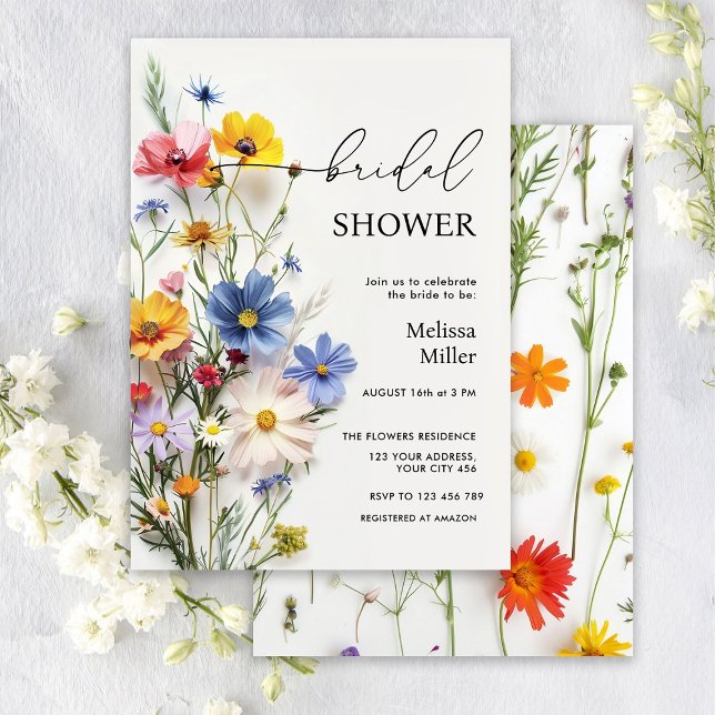 Invitation Mariage Champêtre de Fleurs Sauvages (Créateur téléchargé)
