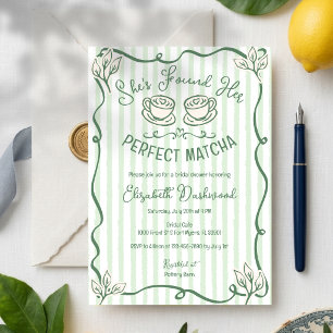 Invitation Mariage Champêtre de Thé Matcha Parfait