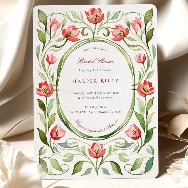 Invitation Mariage Champêtre de Tulipes Rétro (Créateur téléchargé)