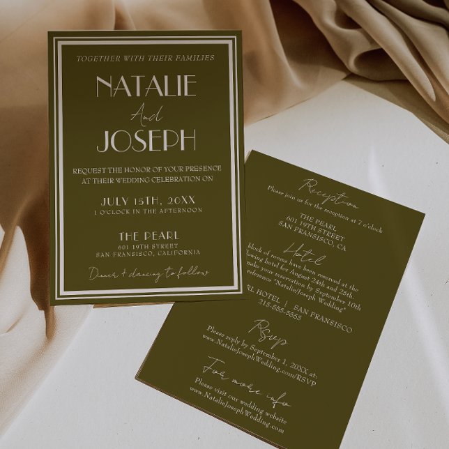 Invitation Mariage Champêtre Élégant Rétro Tout Compris (Créateur téléchargé)