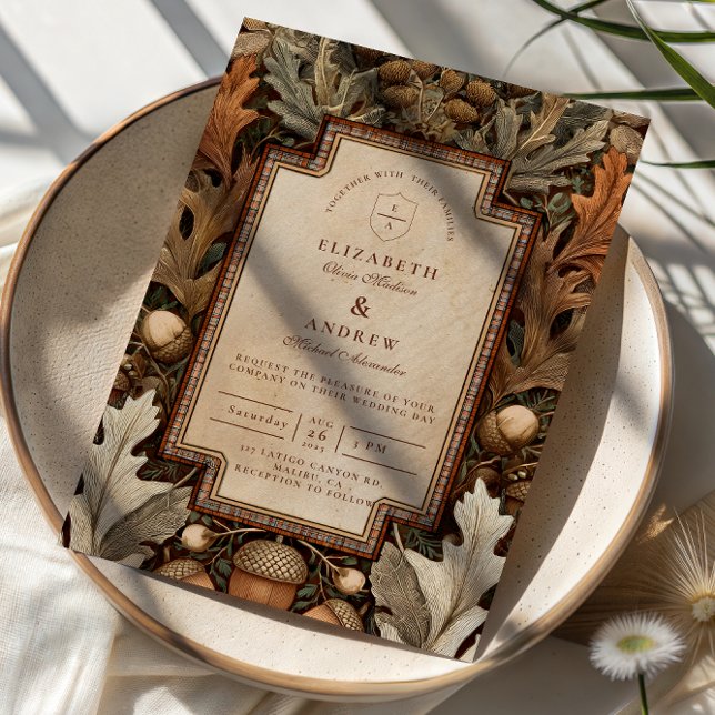 Invitation Mariage champêtre en bois de chêne (Créateur téléchargé)