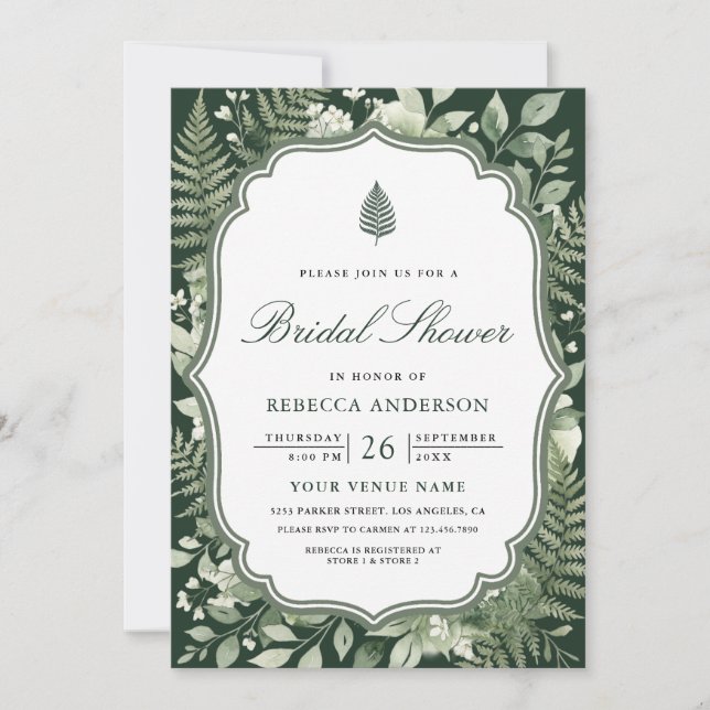 Invitation Mariage Champêtre Enchanté sous Aquarelle (Devant)
