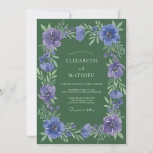 Invitation Mariage Champêtre Éthéré Vert Chasseur