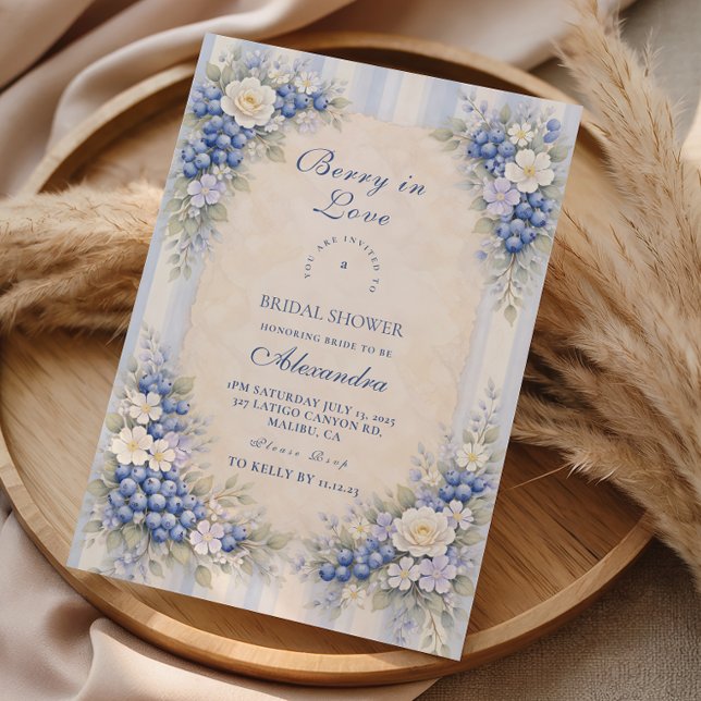 Invitation Mariage Champêtre Fleur de Bleuet (Créateur téléchargé)