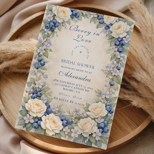 Invitation Mariage Champêtre Fleurie de Myrtille (Créateur téléchargé)