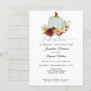 Invitation Mariage Champêtre Fleurs Bordeaux de Citrouille Bl