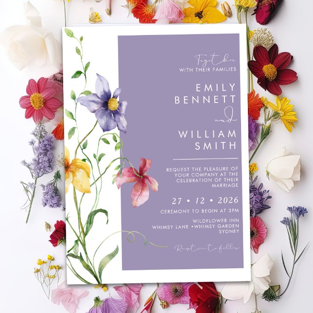 Invitation Mariage champêtre floral romantique d'été (Créateur téléchargé)