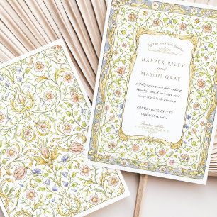 Invitation Mariage Champêtre Floral Vintage
