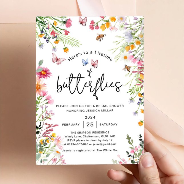 Invitation Mariage Champêtre Papillon Printemps (Créateur téléchargé)