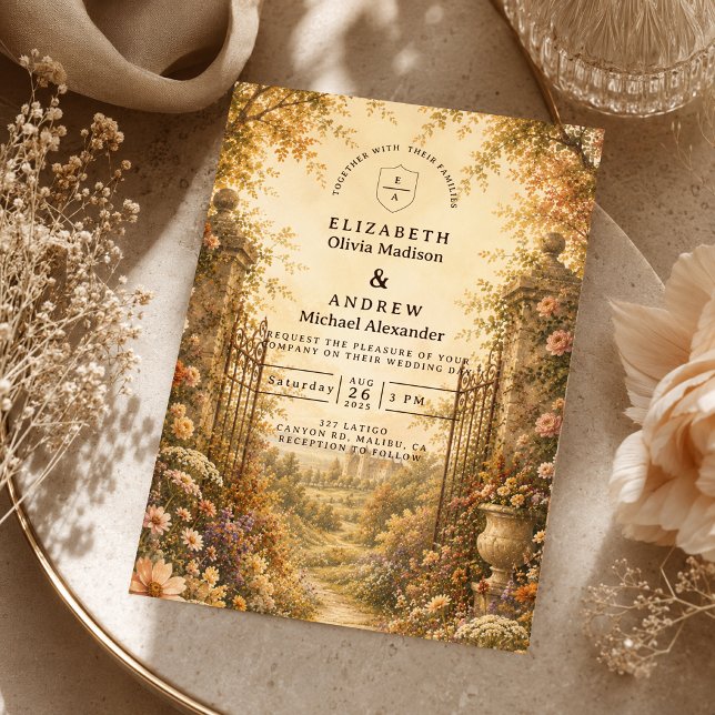 Invitation Mariage Champêtre Romantique d'Automne (Créateur téléchargé)