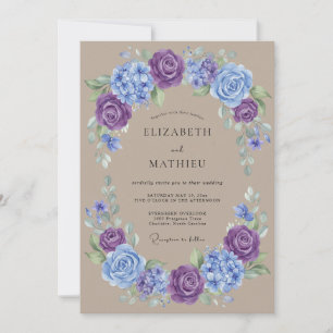 Invitation Mariage champêtre rustique au plum