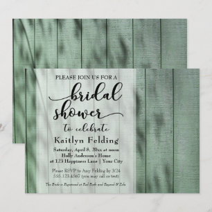 Invitation Mariage champêtre rustique dans le vieux bois vert