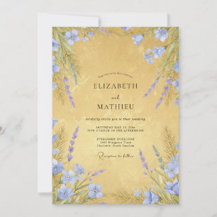 Invitation Mariage Champêtre Rustique Jaune Ocre