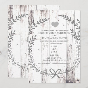 Invitation Mariage Champêtre Rustique Maison de Campagne en B