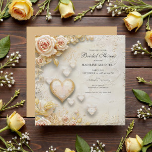 Invitation Mariage champêtre shabby chic aux fleurs jaunes