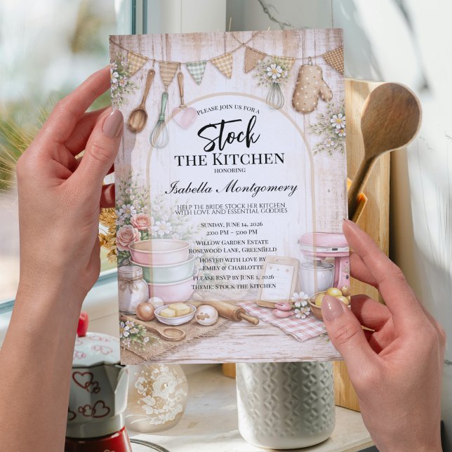 Invitation Mariage champêtre sur le thème de la cuisine rusti (Rustic Kitchen Themed Bridal Shower Invitations
)