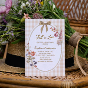 Invitation Mariage champêtre : Tombez amoureux  Gingham Invit