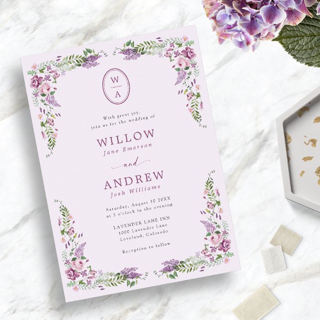 Invitation Mariage Champêtre Vintage (Vintage Wildflower Wedding Invitation
)