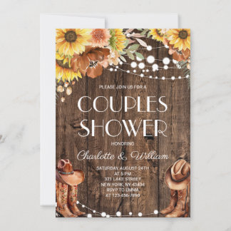 Invitation Mariage Champêtre Western Couple Fleur de Tourneso