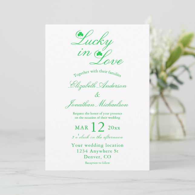 Invitation Mariage Chanceux en Amour (Debout devant)