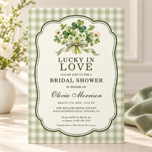 Invitation Mariage Chanceux Fête de Fiançailles Trèfle