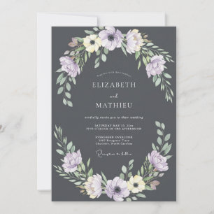 Invitation Mariage Charbon Pétale de Lilas Douce