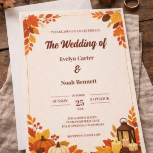 Invitation Mariage Charme Saison Automne
