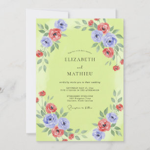 Invitation Mariage Chartreuse Pervenche Poppy