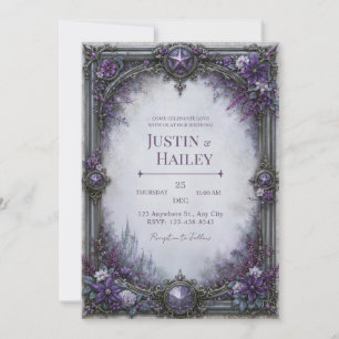 Invitation Mariage Château Gothique Violet