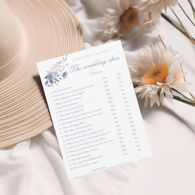Invitation Mariage chaussure Dusty Blue Fête des mariées cart (Créateur téléchargé)