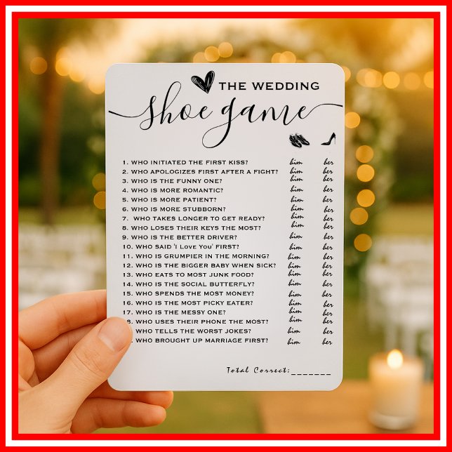 Invitation Mariage Chaussure Jeu Il A Dit Qu'Elle A Dit Éléga (Créateur téléchargé)