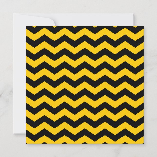 Invitation Mariage Chevron Or et Noir (Devant)