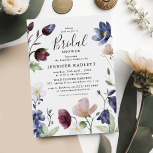 Invitation Mariage Chic Bohème Fleurs Sauvages Baignoire de M