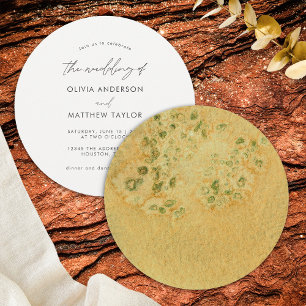 Invitation Mariage chic bohème vert stylé art aquarelle