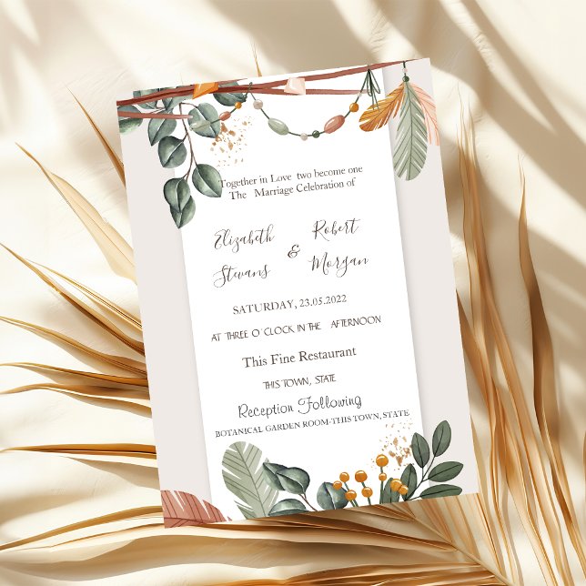 Invitation Mariage Chic Boho  (Créateur téléchargé)