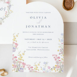Invitation Mariage Chic Boho Jardin Fleurs Sauvages Printemps