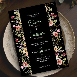 Invitation Mariage chic de jardin fleur sauvage coloré