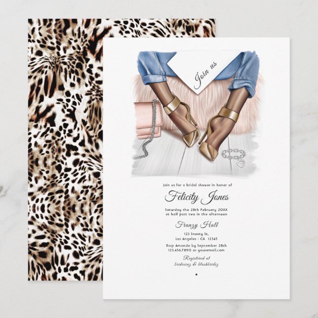 Invitation Mariage Chic en Denim (Devant / Derrière)