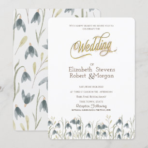 Invitation Mariage Chic Fleur sauvage Snowdrops