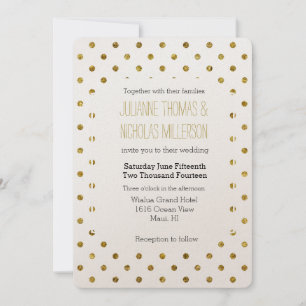 Invitation Mariage Chic Gold Glam Dots