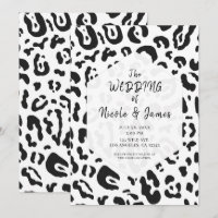 Mariage chic léopard tachet noir et blanc