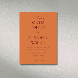 Invitation Mariage Chic Minimaliste Propre Citrouille & Bourg