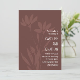 Invitation Mariage chic moderne avec ligne artistique florale