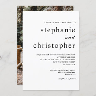 Invitation Mariage chic moderne minimaliste simple de photo