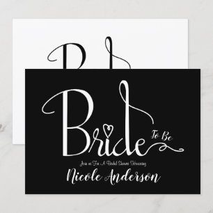 Invitation Mariage Chic Moderne Noir et Blanc Fête de Mariée