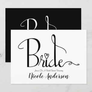 Invitation Mariage Chic Moderne Noir et Blanc Fête de Mariée