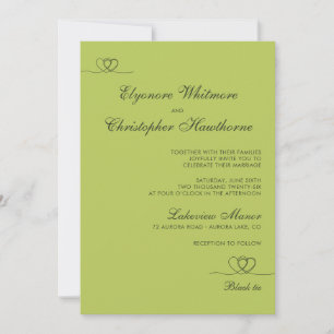 Invitation Mariage chic moderne vert Citrus mélange et assort